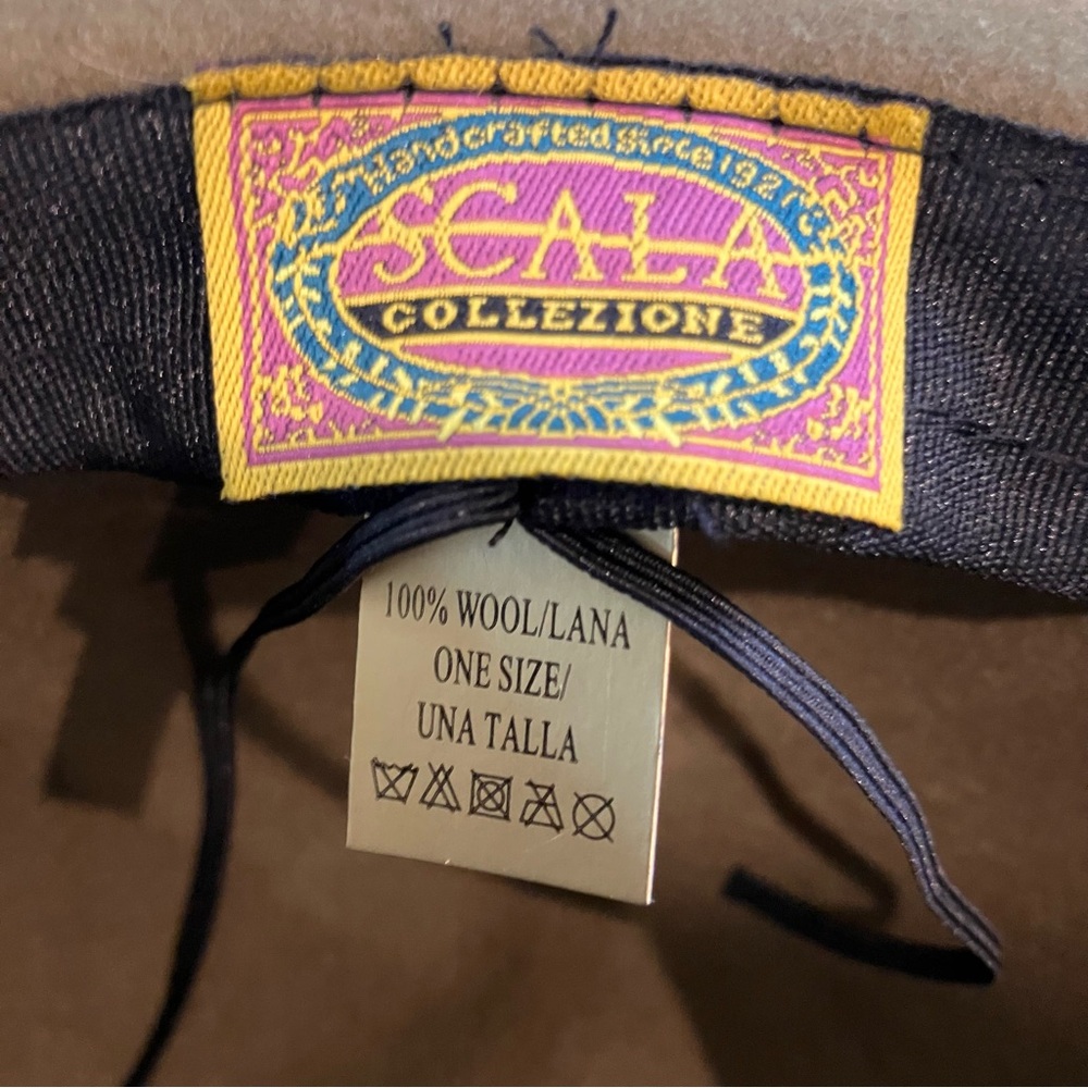 Vintage Scala Collezione Floppy Wide Brown Green Floppy Brim Hat 100% Wool OS - Picture 8 of 11